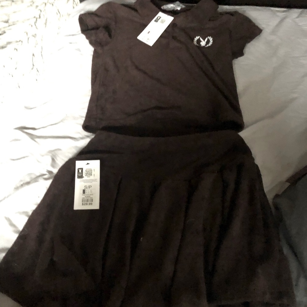 I’m selling a playboy mini skirt & crop top